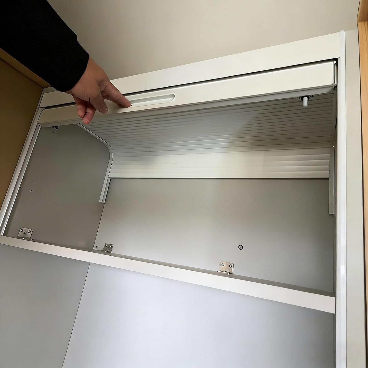 LXLZYXSF Kitchen Cabinet Roll Up Door Replacement, Flexible Sliding Tambour Door with Track & Handle, Retractable Closet Doors for Home Office(65x85cm (25.6x33.5))
