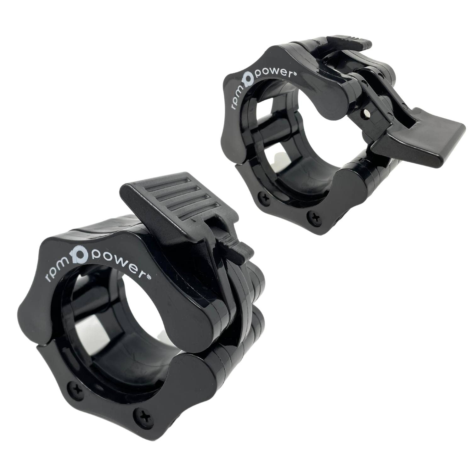 RPM Power Lockjaw Barbell Collars (Pair) - Barbell Clamp Ultra Lock Collars - 2 Inch Quick Release (Black)