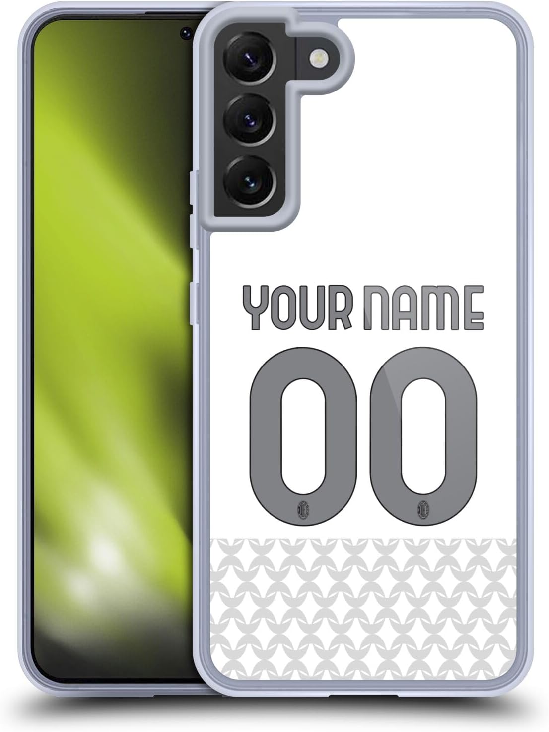 Head Case Designs Officially Licensed Custom Customized Personalized AC Milan Away 2023/24 Kit Gel Case [Military Grade Protection] Compatible with Samsung Galaxy S22+ 5G