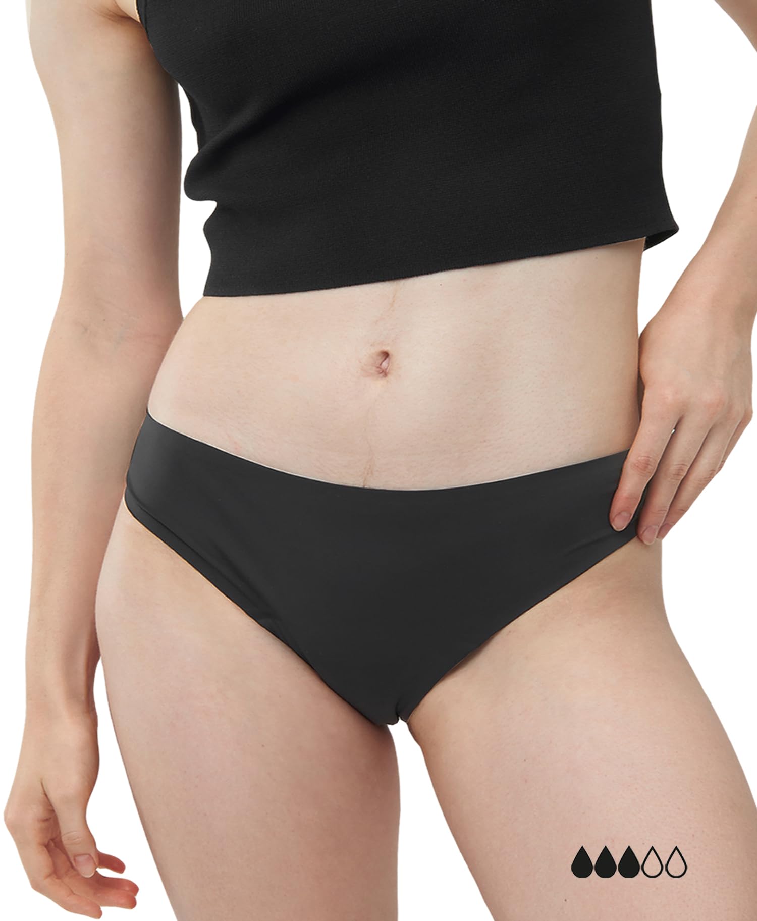 Perioden Unterwäsche 2er Set - mittlere bis leichte Blutung/bis zu 3 Tampons - Bequeme Periodenslips Damen nahtlos saugstark auslaufsicher geruchshemmend - ohne Biozide - S / 36