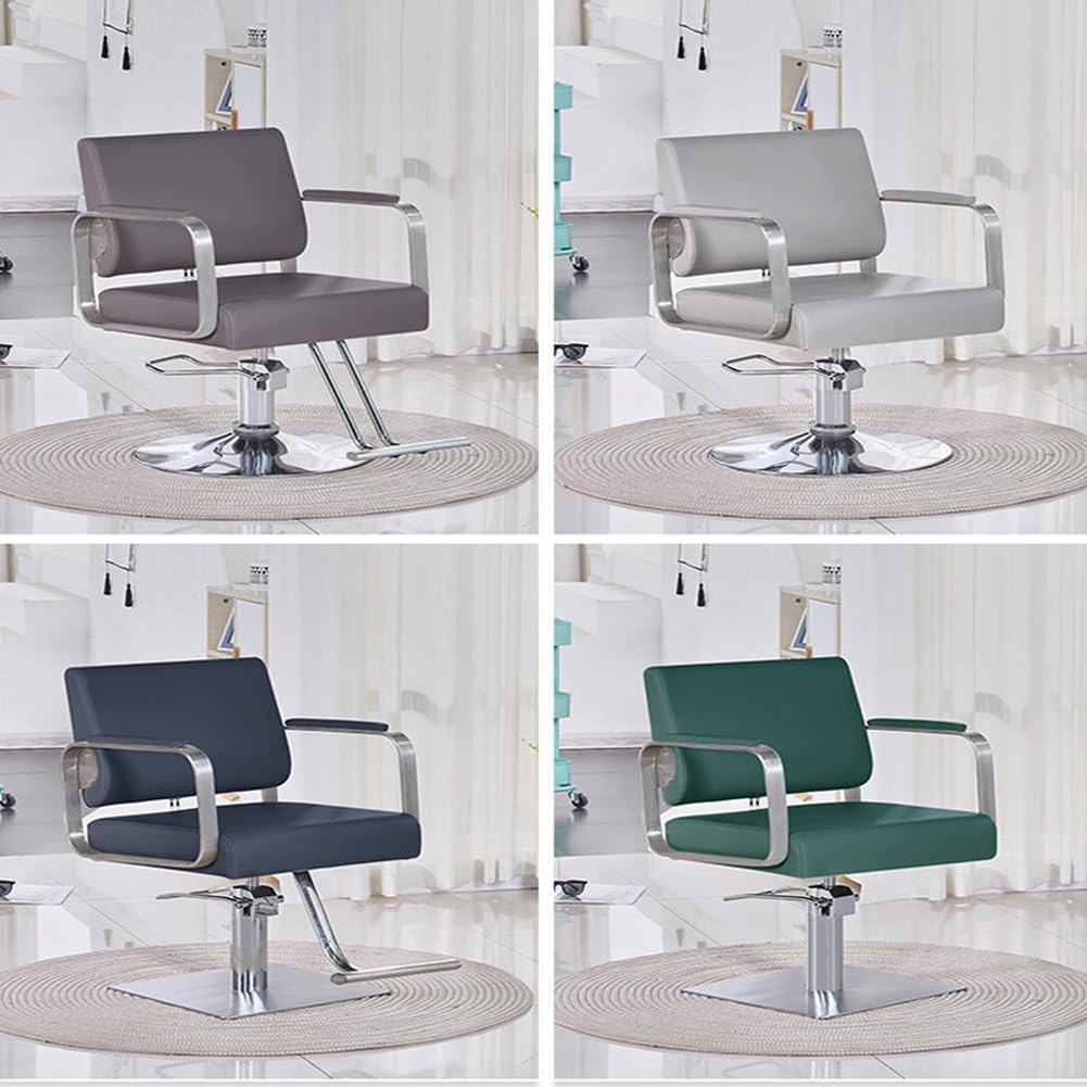 Silla de peluquería hidráulica ajustable de alta calidad, muebles modernos para salón de belleza, giratorio de 360°, soporta 150 kg, color marrón, estética elegante para profesionales de peluquería