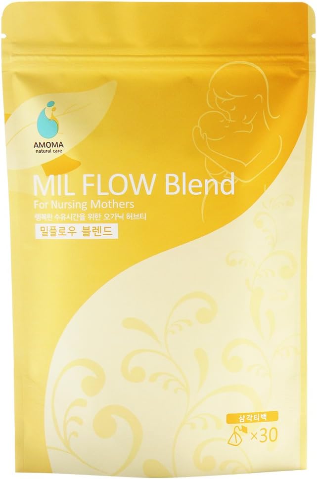 MIL FLOW BLEND TEA For Breast Engorgement and Mastitis (Organic Lactation Tea For Breast-feeding Troubles 2.12oz, 30 tea bags), AMOMA Natural Care