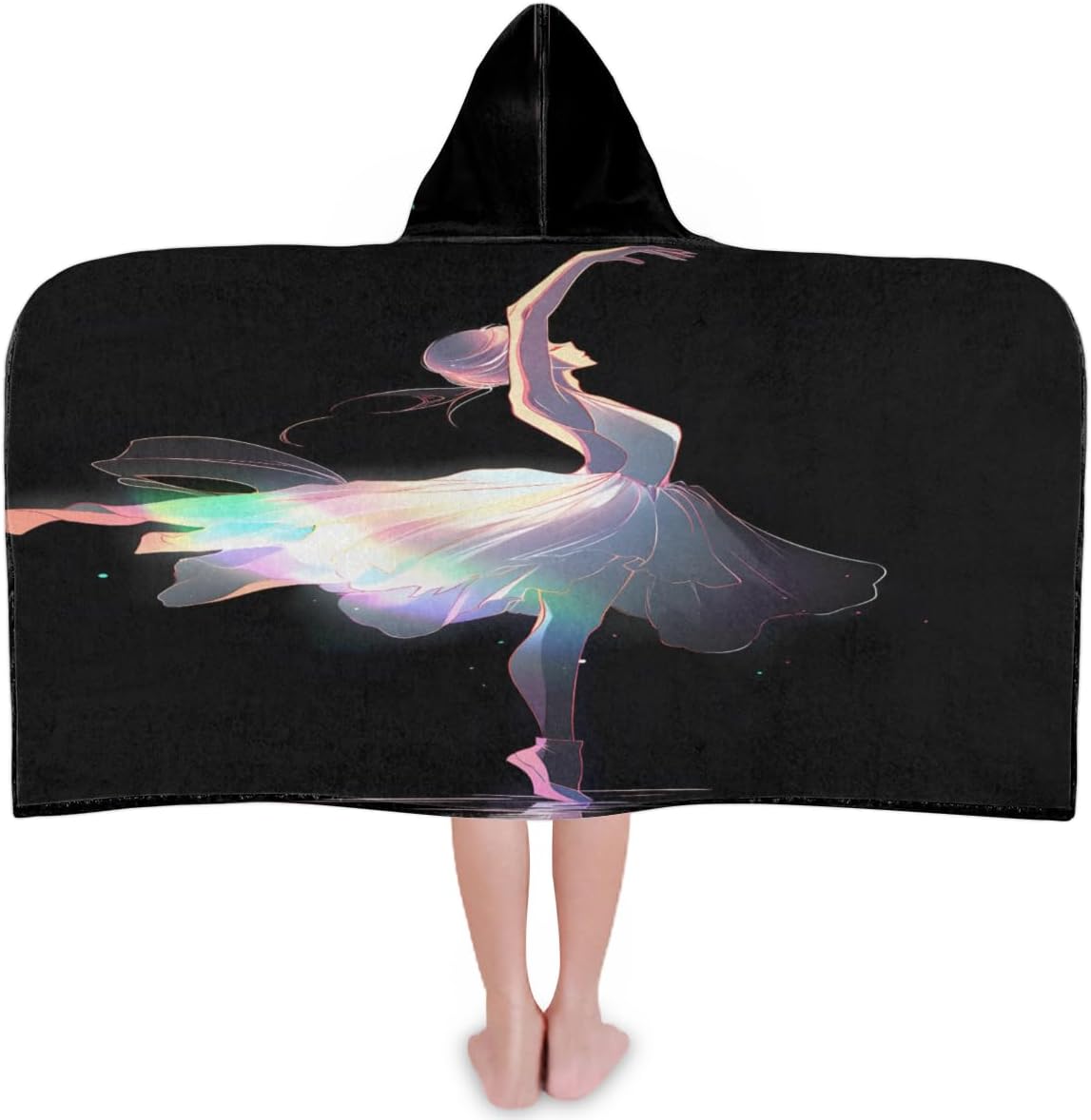 Pardick Kids Bath Towel Ballet Dancer Beach Towel with Hood Pool Cover Up for Girls Boys Soft Absorbent Hooded Bath Towel Toddler Towels for Beach, Pool