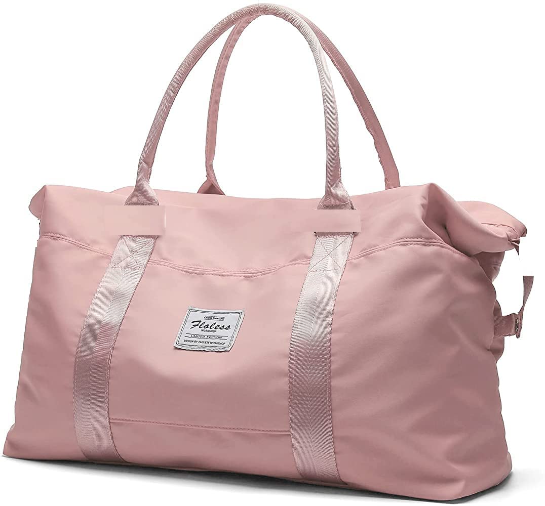 Large Capacity Polyester Folding Travel Bag 25 cms Lightweight Waterproof Carry on Luggage Bags with Fixed Strap Dry and Wet Separation Foldable Travel Duffel Bag for Foldable Bag (Assorted Color)