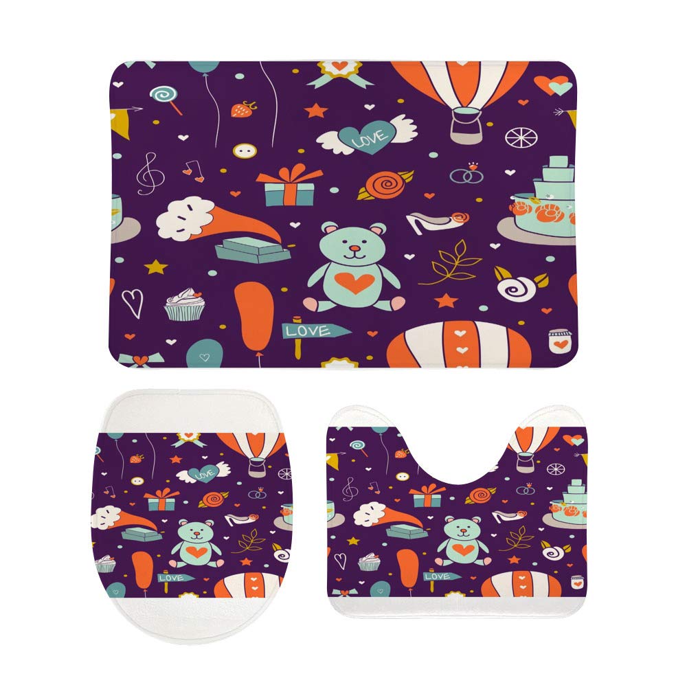 Tapis de salle de bain lavables lot de 3 absorbants et sécurisés