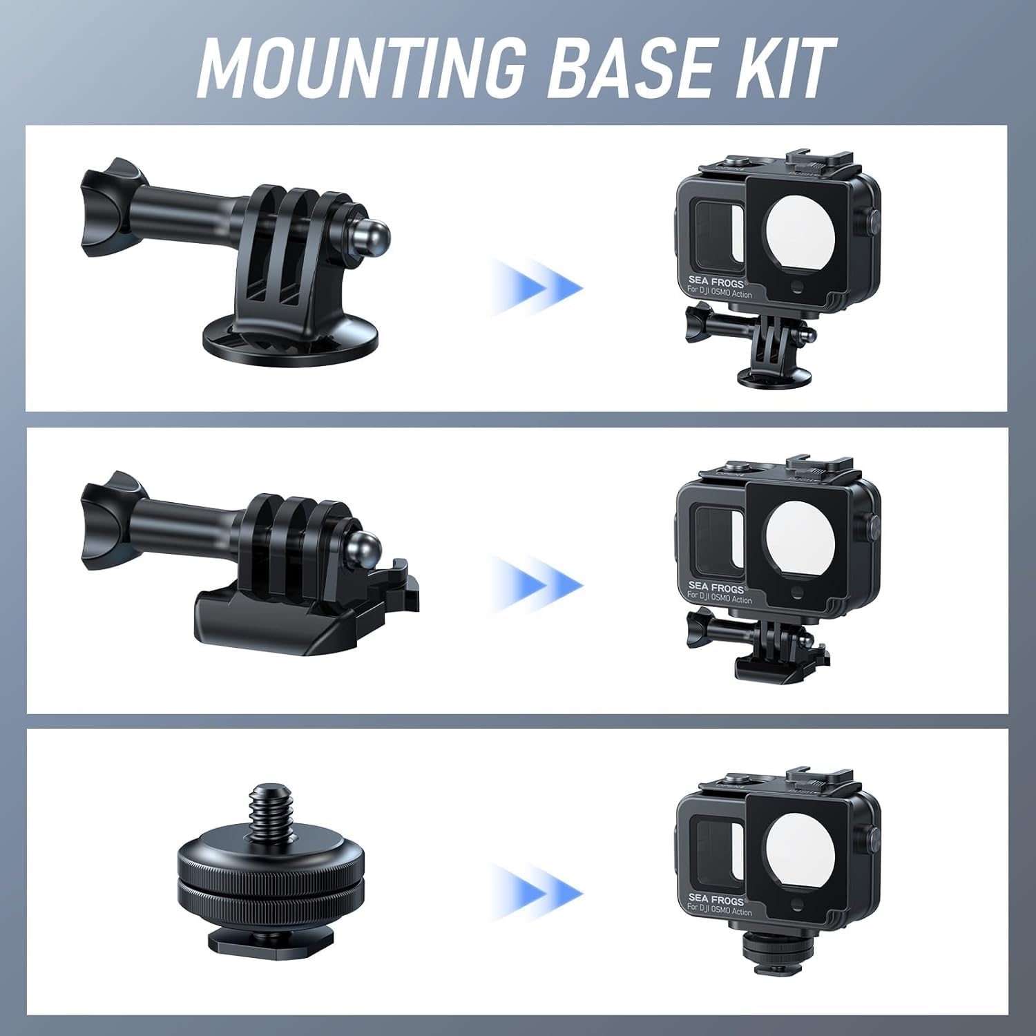 Sea frogs Custodia subacquea in lega di alluminio per DJI Osmo Action 5/4/3, impermeabile fino a 60 m, antiurto e resistente alla pressione, custodia per action camera