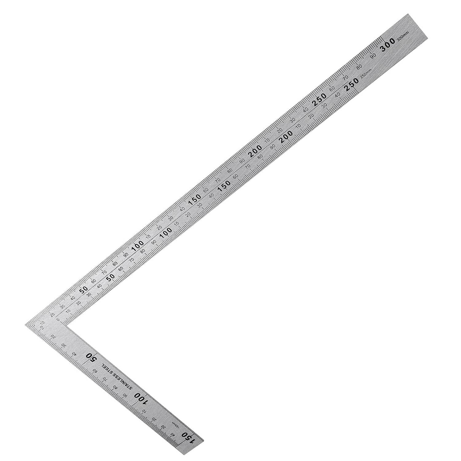 Istloho Angle Ruler, Metal Measuring Tool, 150 x 300 mm, Silver
