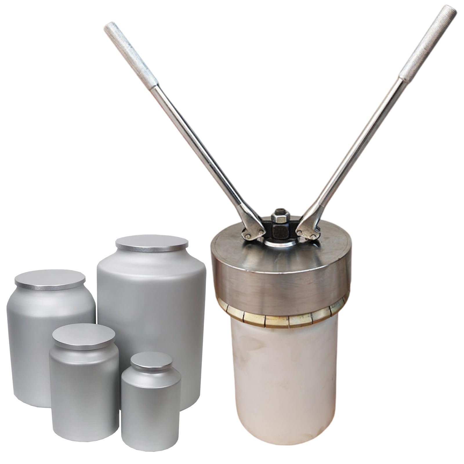 Herramienta selladora de latas de aluminio para prensado de tapas a presión, ideal para elaboración casera y conservación de bebidas