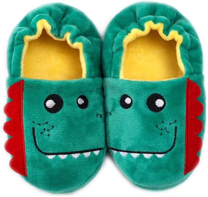 Toddler Boys Slippers Cartoon Cute Animals Plush Warm Home Shoes
