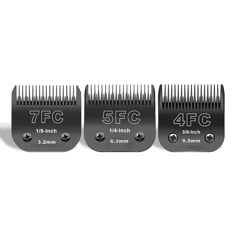 Lâminas de reposição pretas para máquina de tosa, aço inoxidável 440C, compatíveis com Andis, Oster A5 e Wahl KM10, DODAER, pacote com 3