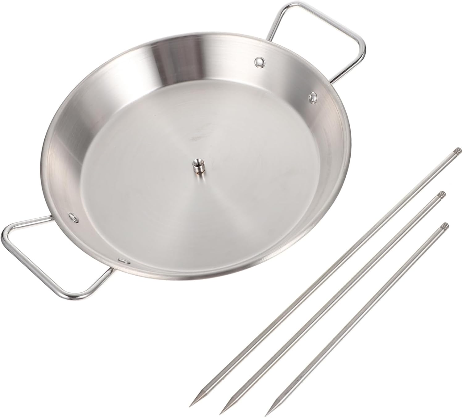 Sturdy Chicken Roasting Pan Stainless Steel Grill Holder Skewers for Camping Home Use