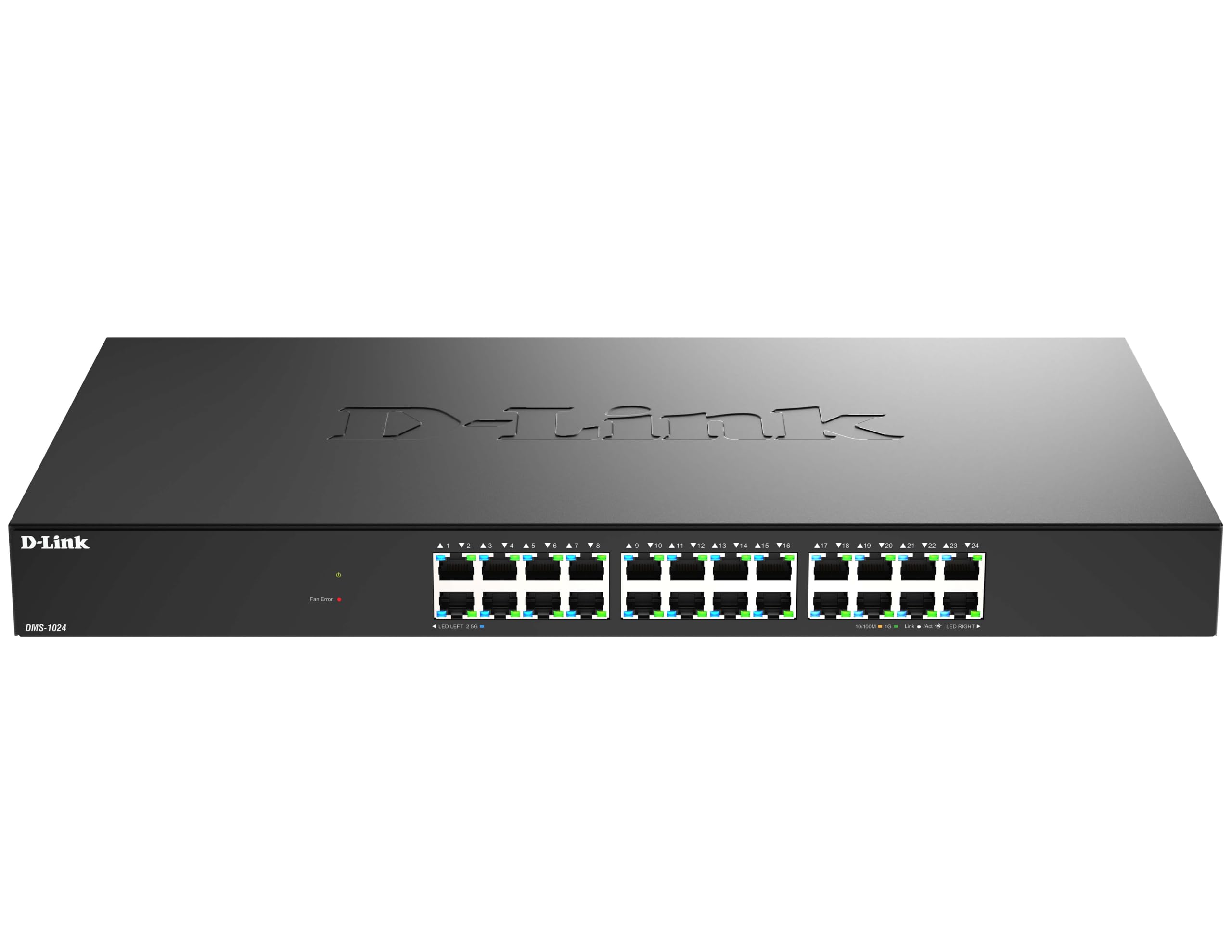 D-Link DMS-1024 Switch Non Géré 24 Ports Multi-Gigabit – Ethernet 2.5G, Plug & Play, QoS, IGMP Snooping, EEE, Boîtier Métallique, Montage en Rack