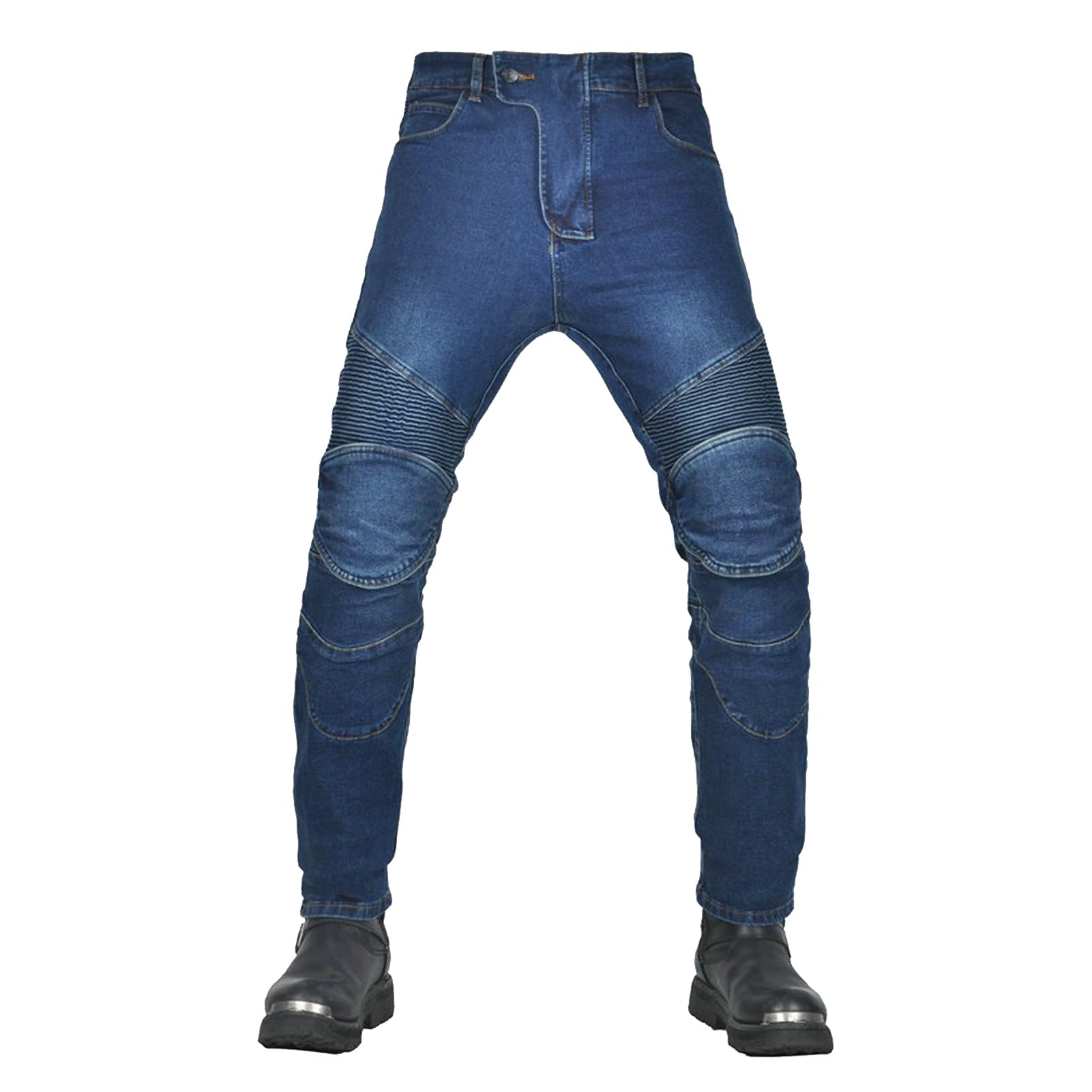 Pantaloni da Motociclista da Uomo, Pantaloni da Motocross Elasticizzati da Motociclista Traspiranti E Protettivi, con 4 Protezioni Staccabili