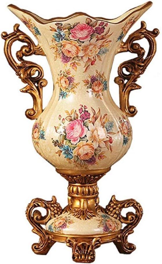 European Style Vase - American Home Decoration Dining Table Living Room TV Cabinet Vase Hand Painted Resin Vase