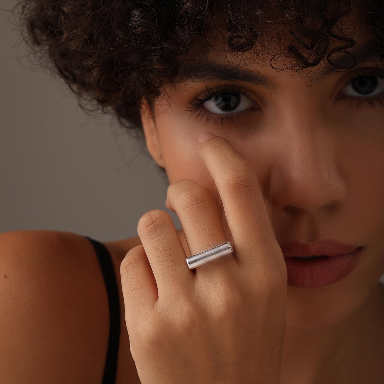 LeCalla 925 Sterling Silver Bar Ring for Women | Silver Ridge Ring Signet Style Classic Simple Plain Wedding Band Engagement Ring | Women's Statement Stackable Ring(Sizes 6-8No.)