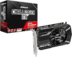 Placa de Vídeo ASRock Radeon RX 6400 Challenger ITX, 4GB, GDDR6, 64-Bit, Preto