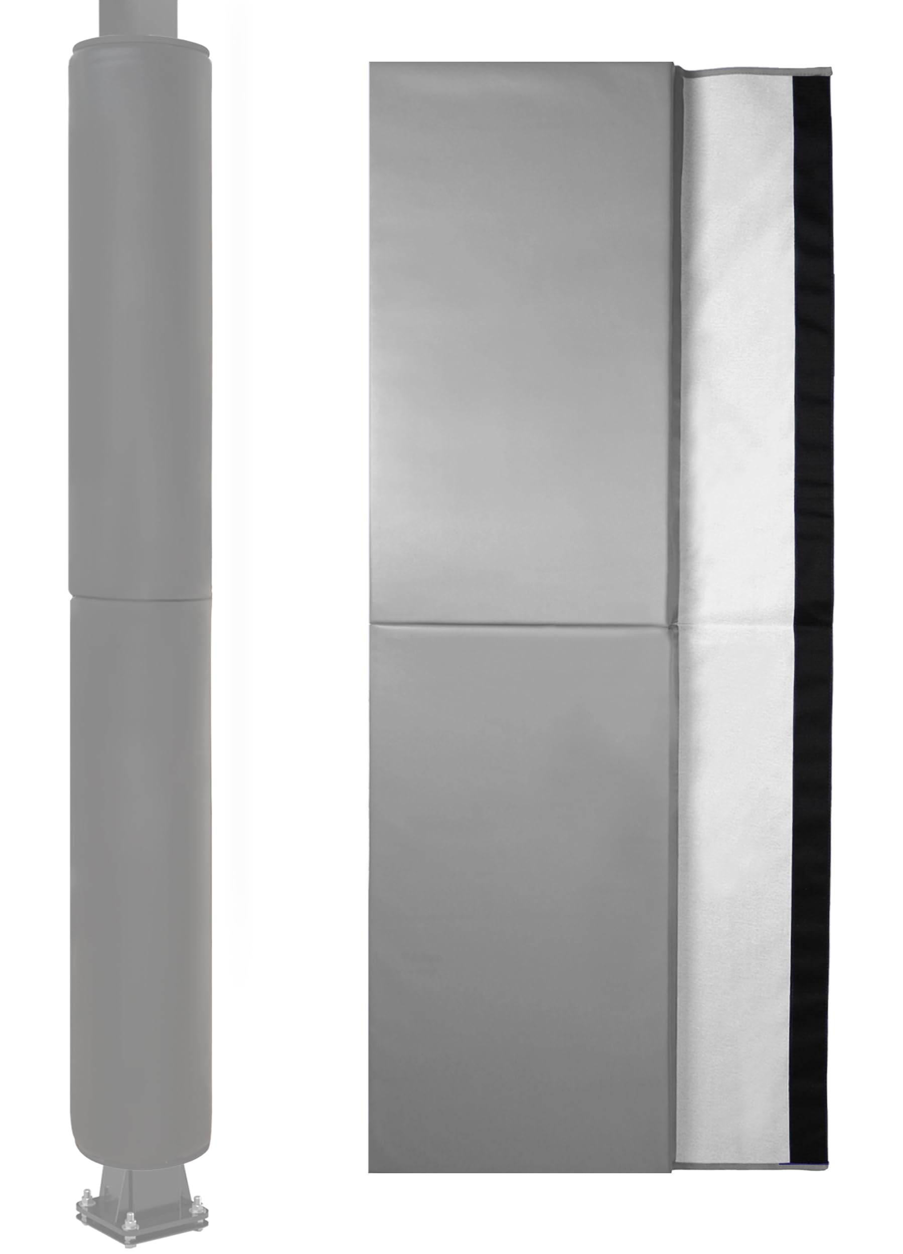 6 Feet Tall Round and Square Pole Pad, Wrap Around Pole & Post Padding, 2