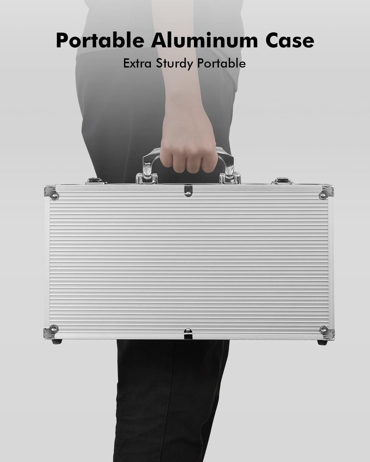 HEITOK 300 Piece Poker Chips Set Professional 11.5g Heavyweight Numbered Chips With Aluminium Case Playing Cards And Buttons For Texas Holdem Blackjack Casino Night