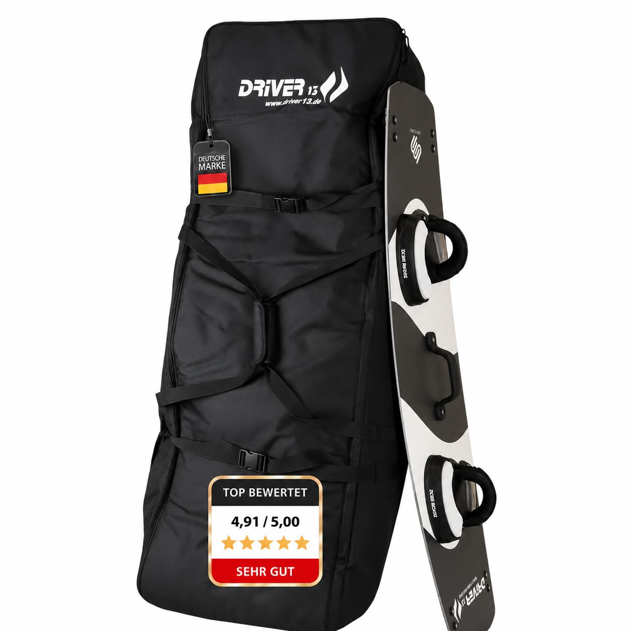 Bolsa de Viaje para Kiteboard Traveler 152 cm, 266 L, Negro