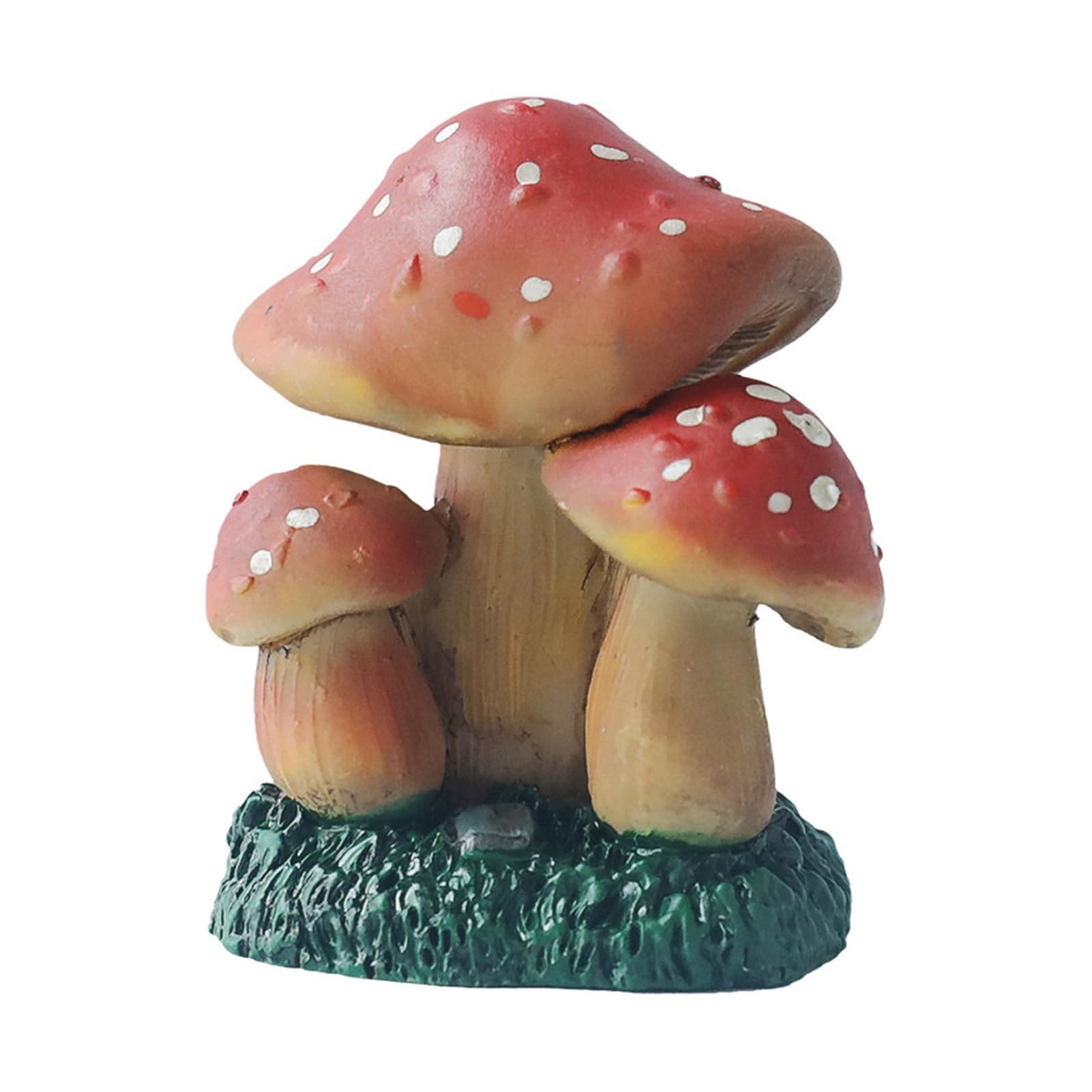 Pasisuu Miniature Fairy Garden Mini Mushroom Statue， Hand-Painted Mini Figurine Set, earth-friendly Resin Wild Garden Accessories, Tiny Fake Statue for Terrariums and Bonsai Pots A