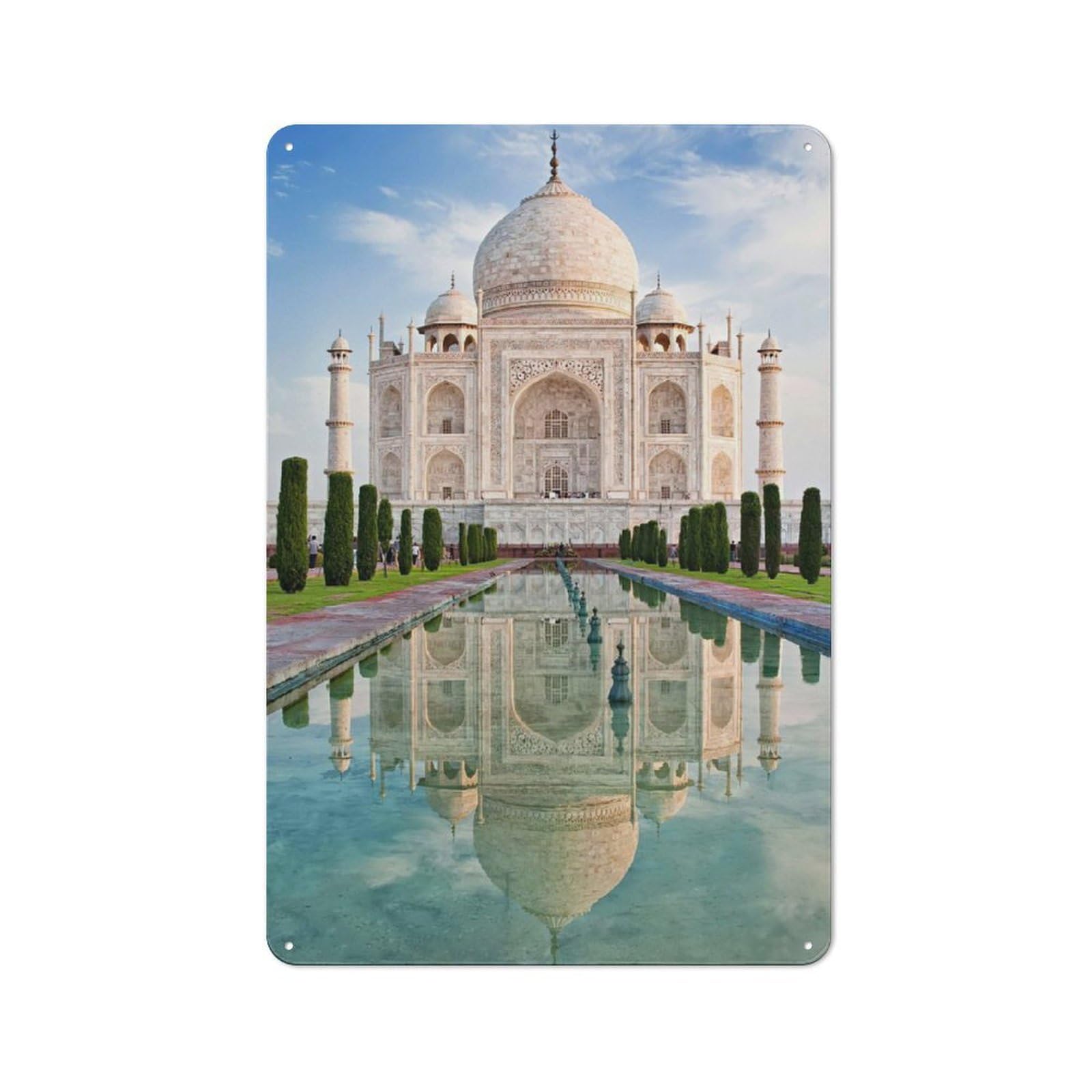 Taj Mahal Metal Wall Sign 30x20cm, Rustic Decor for Hallway Wall, for Metal Sign Collectors, for Garage And Workshop Walls