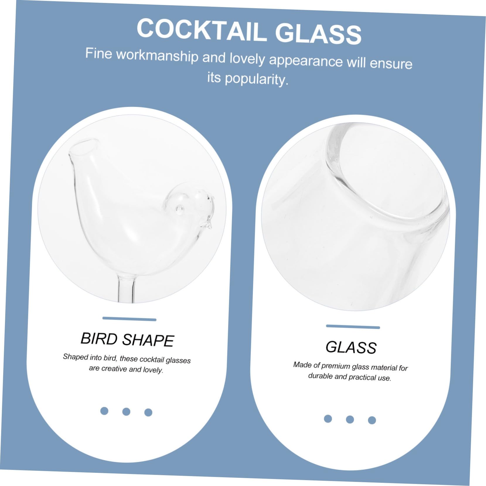 DOITOOL 2 Juegos Copas de Vino con Forma Transparentes Vasos de Cóctel de Vidrio para Bar Restaurante y Fiestas Diseño Único y Práctico