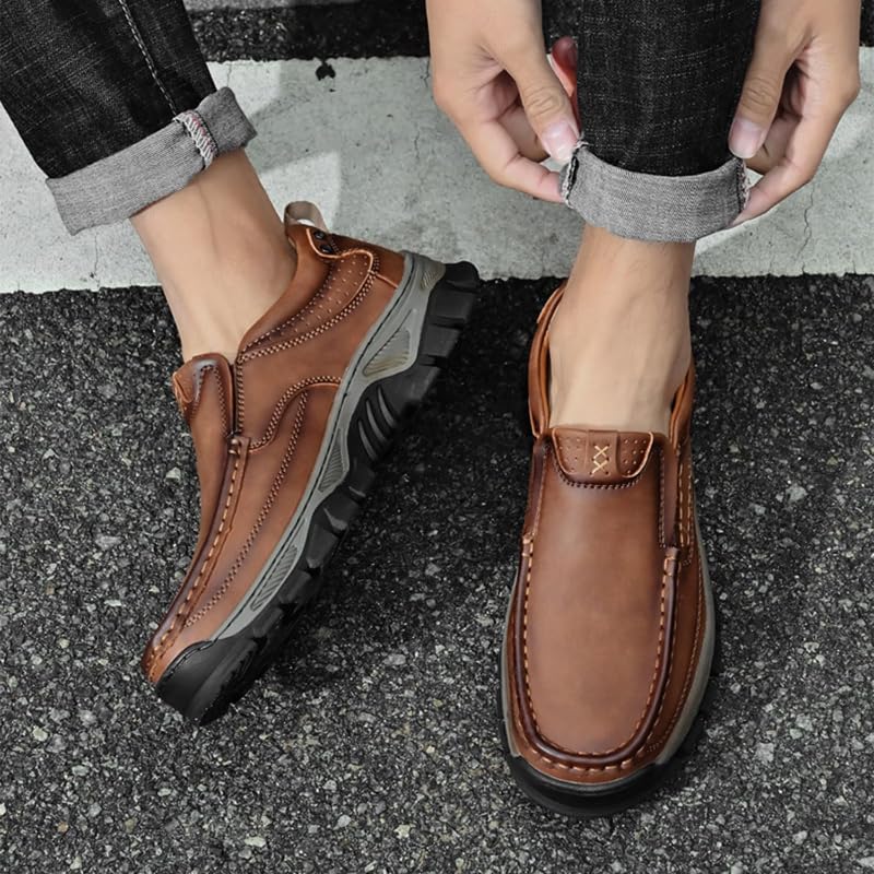 Enjerr Orthopedic Shoes for Men - 2025 Slip-On Loafers with Arch Support, Durable PU Leather for Balance Walking, Hands-Free Comfort Design4