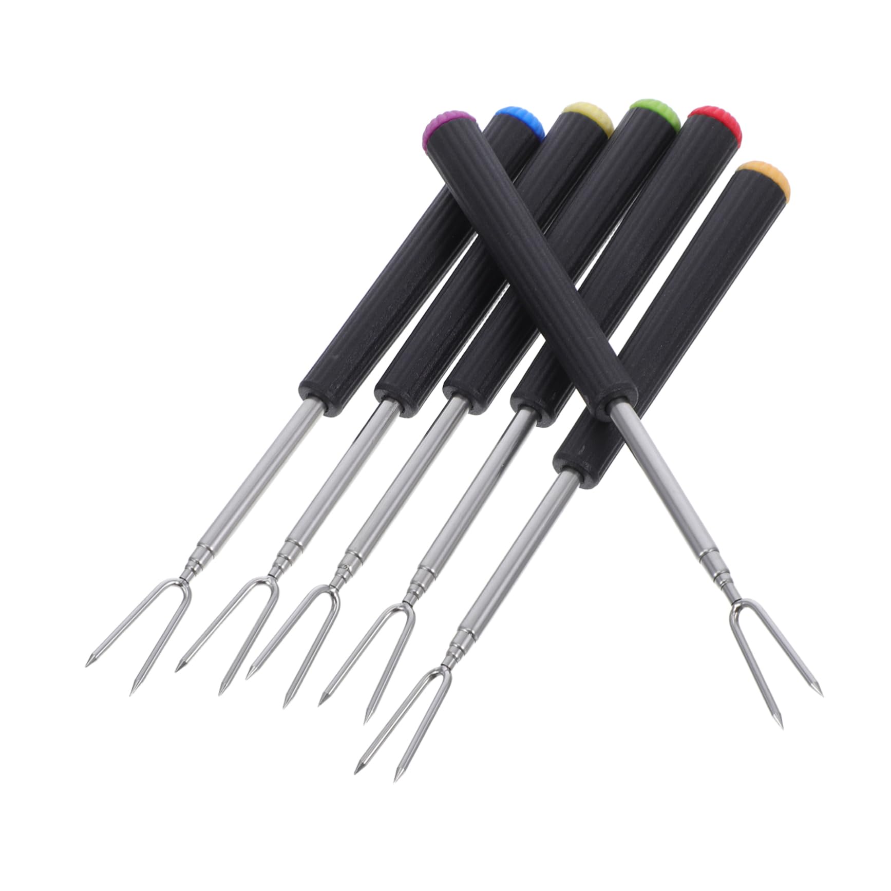 COLLBATH Pcs Extendable Stainless Steel Cooking Forks Telescoping Bbq Forks for Fondue Grilling Roasting Easy to Clean for Camping Outdoor