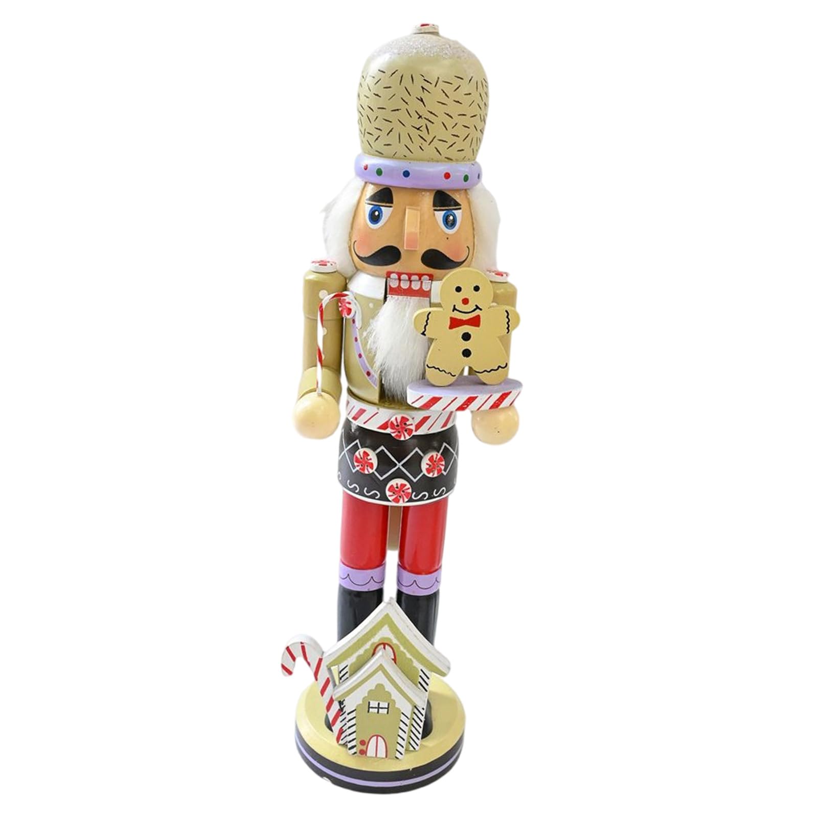 Kalttoy G Wood Nutcrackers Soldier Ornament Delicate Nutcrackers Ornament 38Cm Wood Christmas Tabletop Display Decoration Figurine