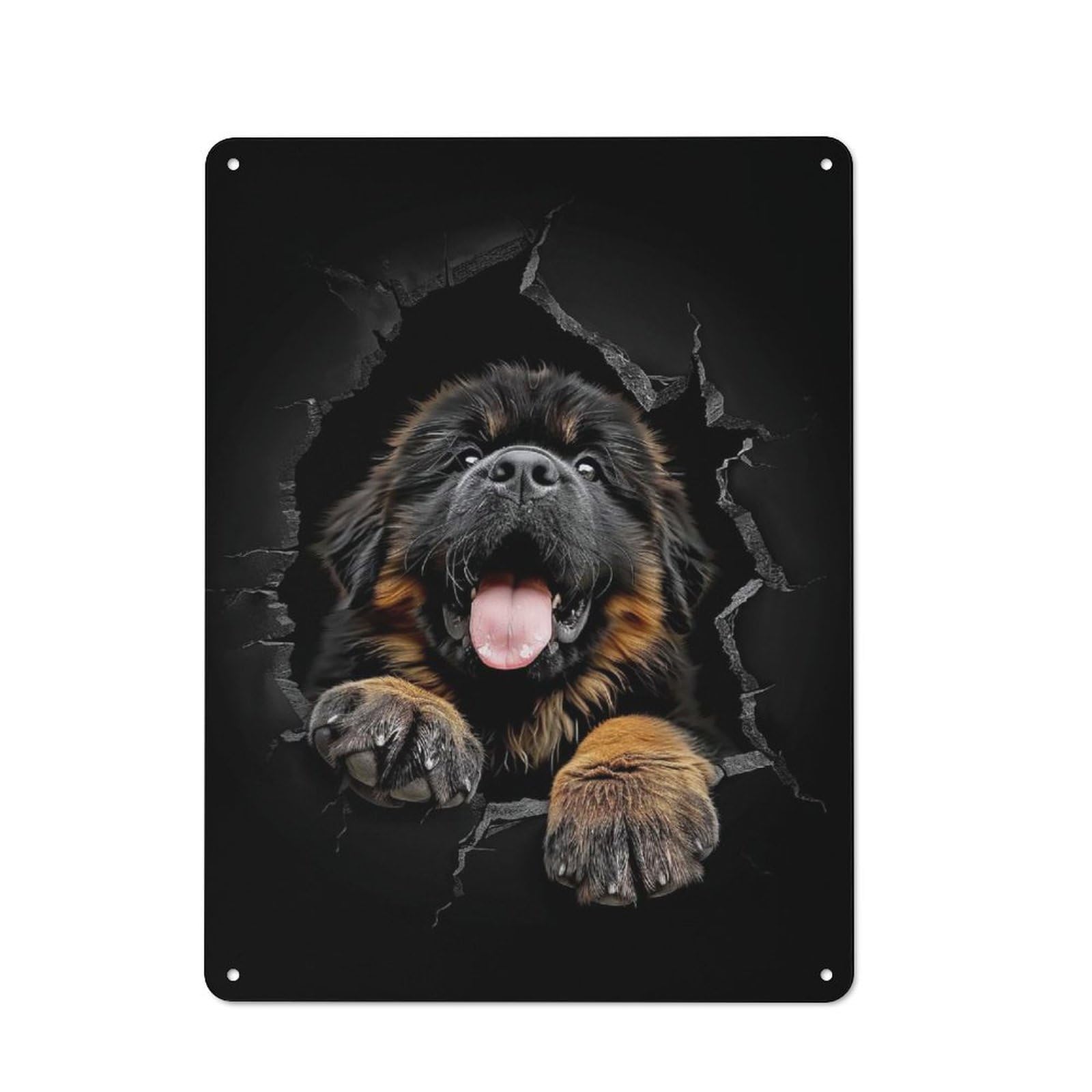 Junmoney Style-18 Tibetan Mastiff Vintage Metal Plaque 40X30cm For Living Room Wall, Suited To Living Room Decor Lovers