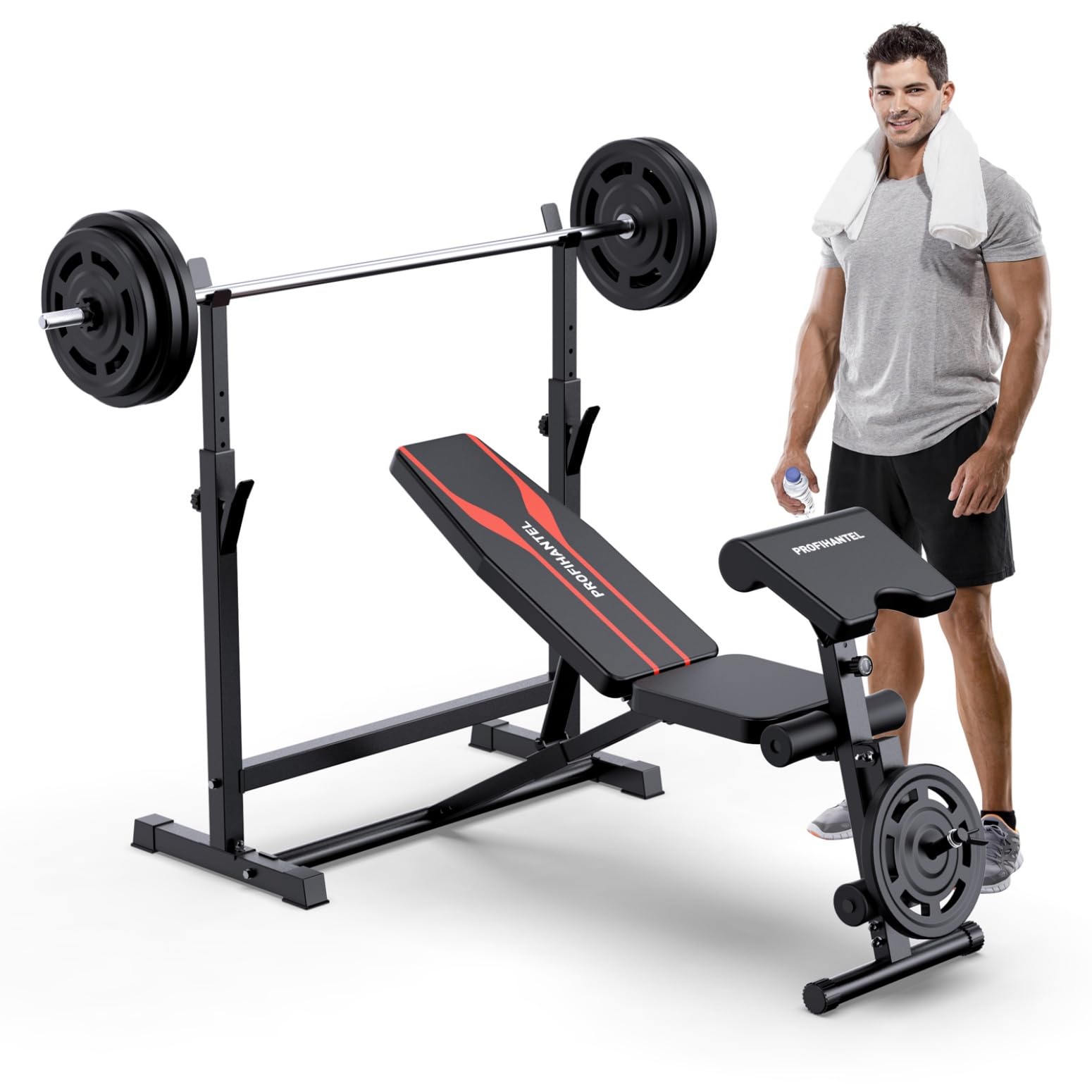 Adjustable Workout Bench Press Set for Home Gym Strength Training