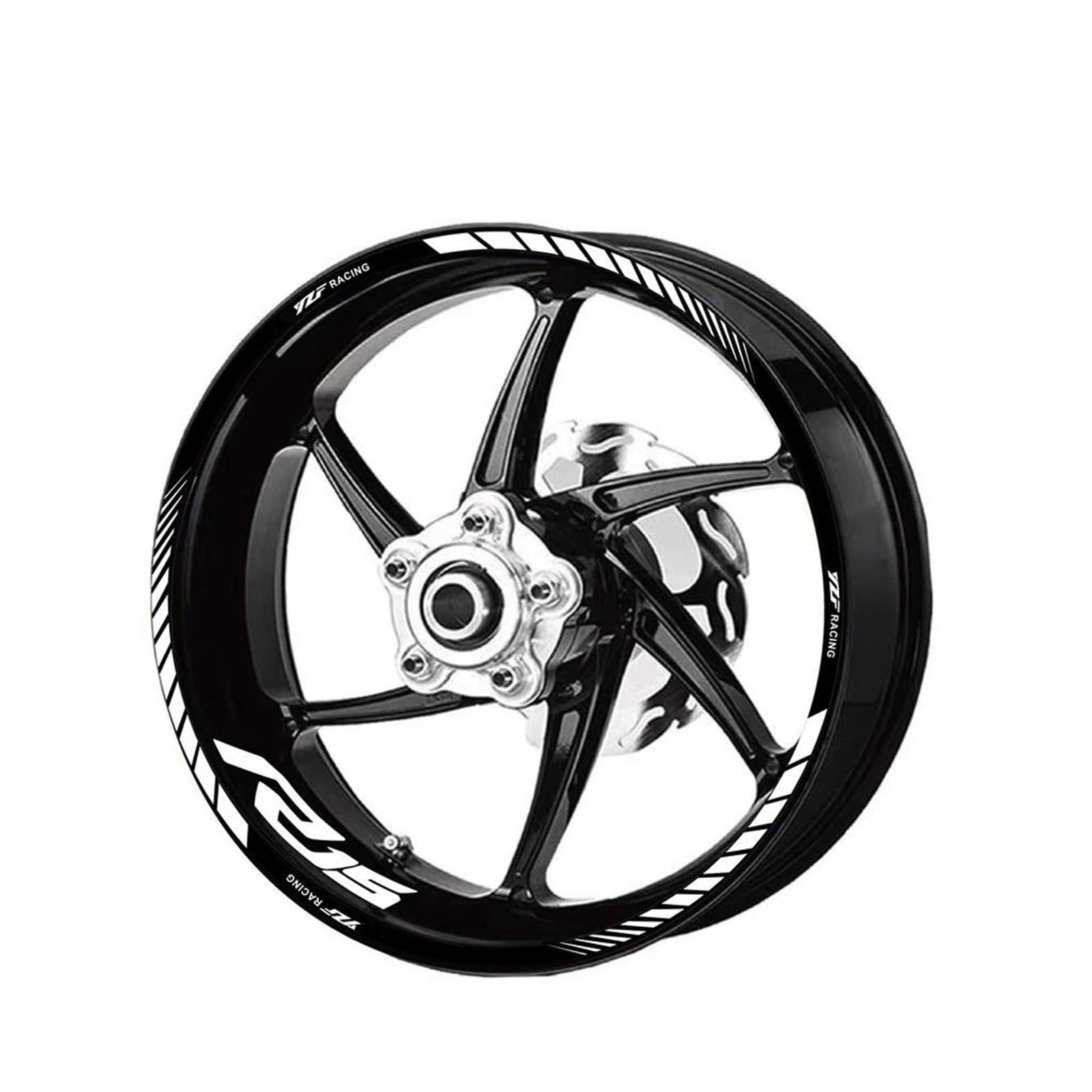 Reifenaufkleber-Set Motorradfelgenaufkleber Für Yamaha YZF-R15 YZFR15 YZF R15 17 Zoll Felgen, Reflektierende, Wasserfeste Streifen, Nabenaufkleber Motorrad Dekor Felgenaufkleber(Farbe 8)