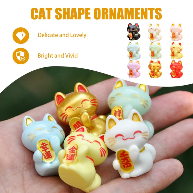 BESPORTBLE Lucky Cat Resin Animals Cats Mini Figures Kitten Potted Plant Animal Pet 18Pcs Figurines - Image 2