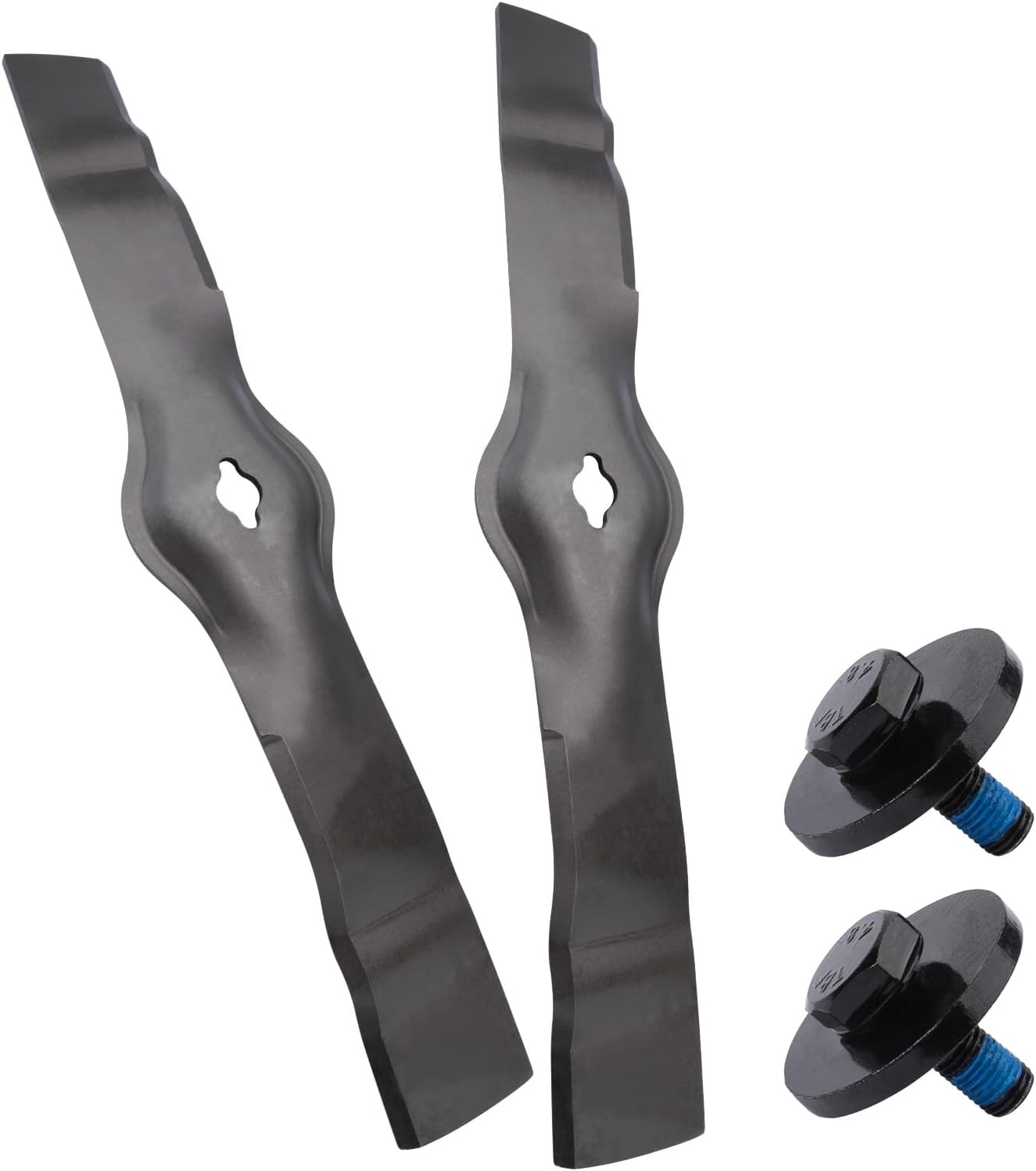 2 Pack AM130172 Mower Blades Kit with Bolts, Compatible with John Deere LT15 LT133 LT160 LT166 LT170 SST16 X324 GX355 Lawn Tractor Freedom 42 Mower Deck