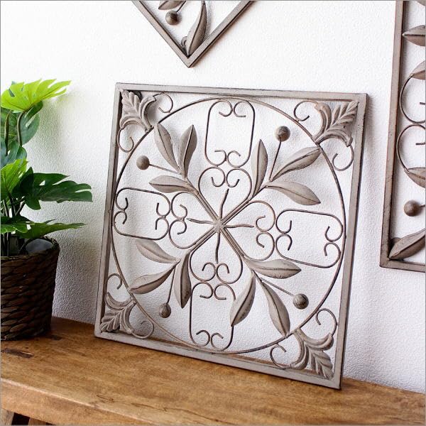 アイアン装飾パネル✨　オーダー品1点物　約77.5cm x 45cm Amazon.co.jp: 壁飾り アイアン 壁掛け インテリア おしゃれ リーフ 葉
