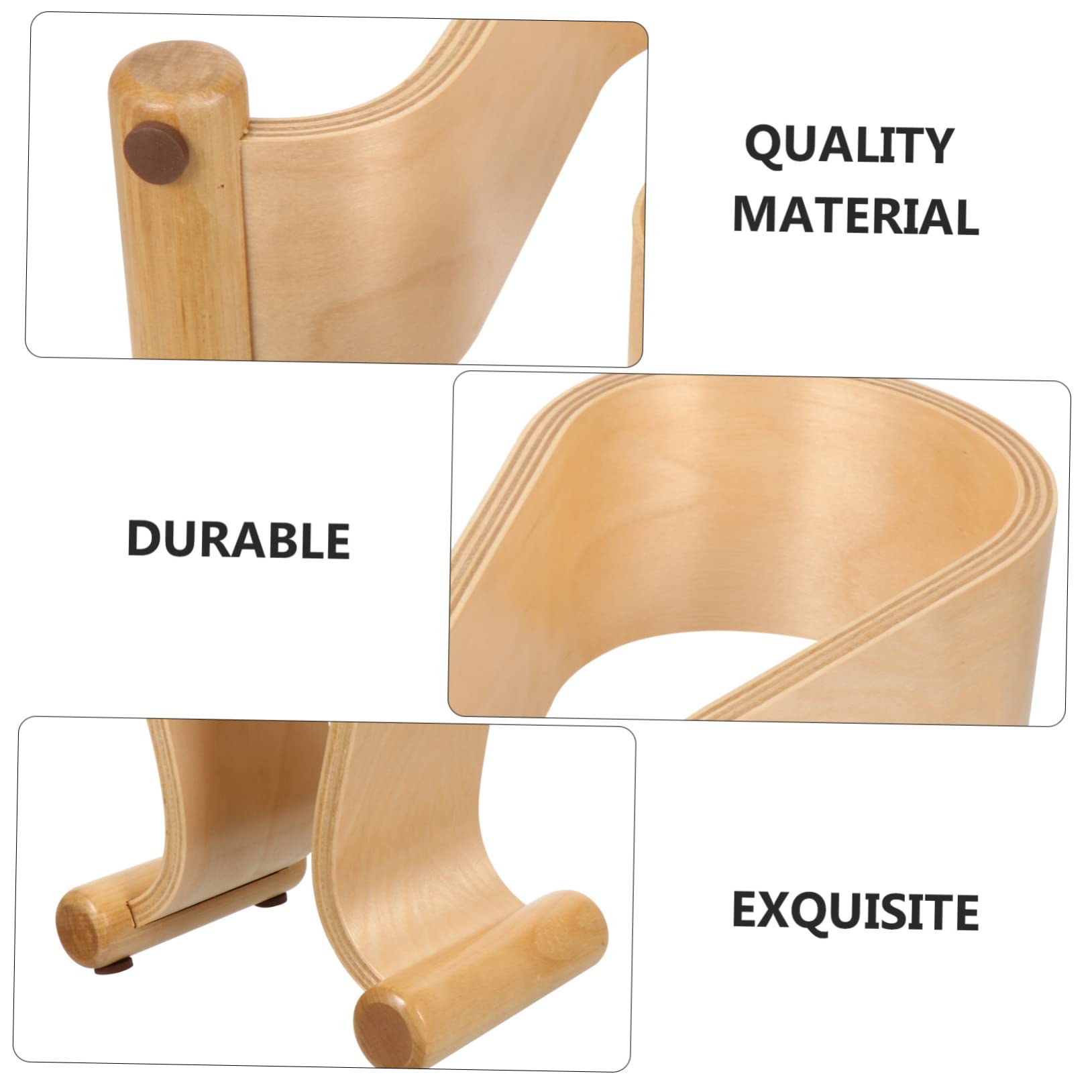 HOMSFOU Supporto per Cuffie in Legno di Espositore per Cuffie da Tavolo Compatibile la Maggior Parte Over-ear Design U Anti-foratura Organizza lo Spazio Sul Tavolo