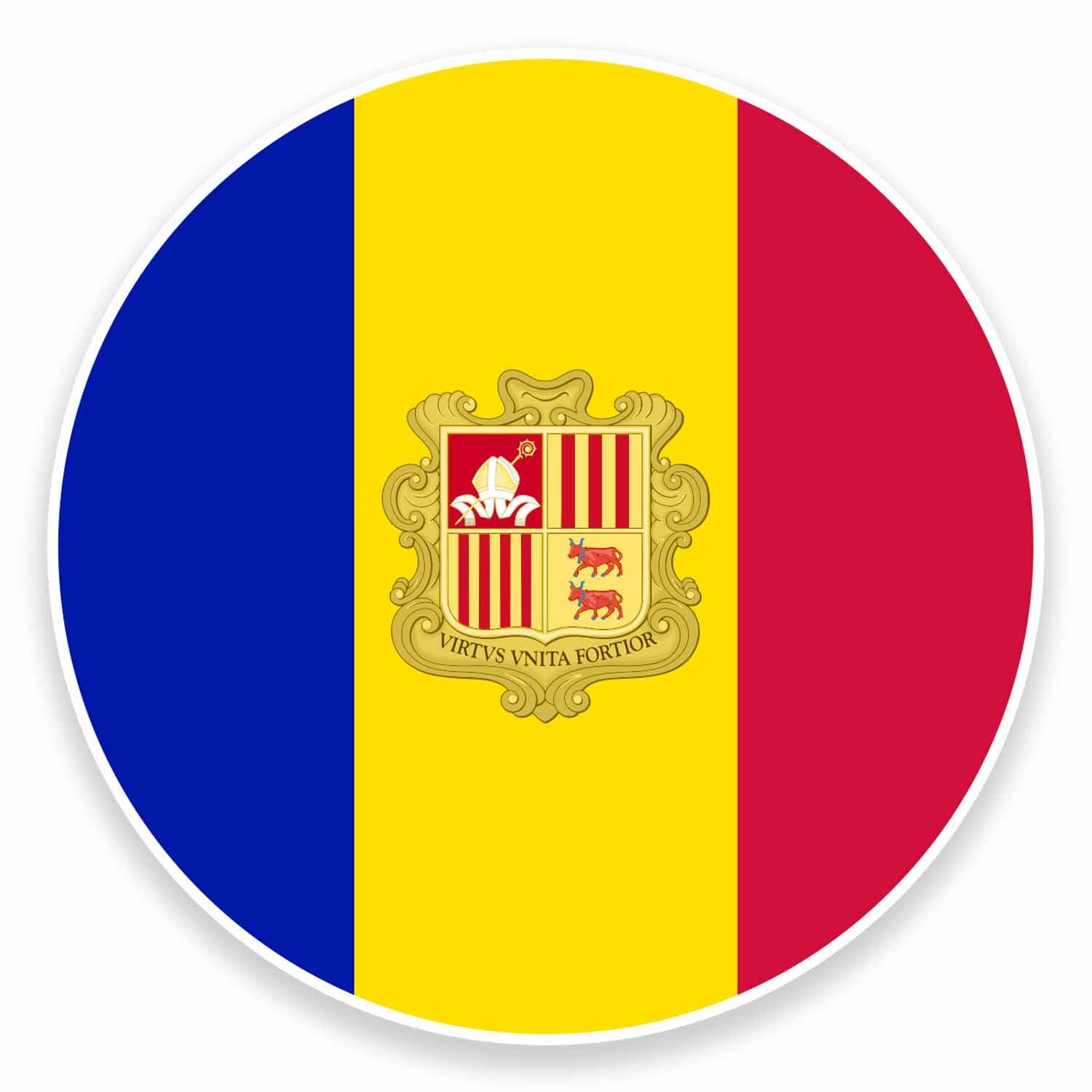2 x 10cm Andorra Flag Vinyl Sticker Laptop Car Travel Luggage Ski Label #9507 (10cm Wide x 10cm High)