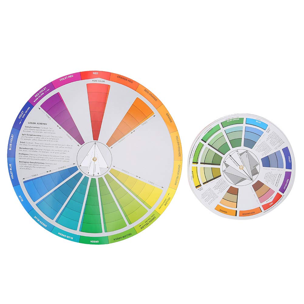 Roue de théorie des couleurs pour peintres et créateurs | Instructions de mélange des couleurs | Mélange de couleurs RVB | Cercle avec 12 couleurs | Accessoires d'artiste