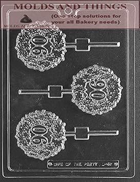 MOLDS AND THINGS 90th Birthday Chocolate Mold, Clear Plastic, Round, 3" x 1.55 oz, Made in USA