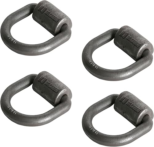 Miniatura 8 de DC Cargo - Anclajes de amarre con anillo en D soldado  34 pulgadas (paquete de 4) acero forjado resistente con ABS de 27,000 libras  Anillos en D