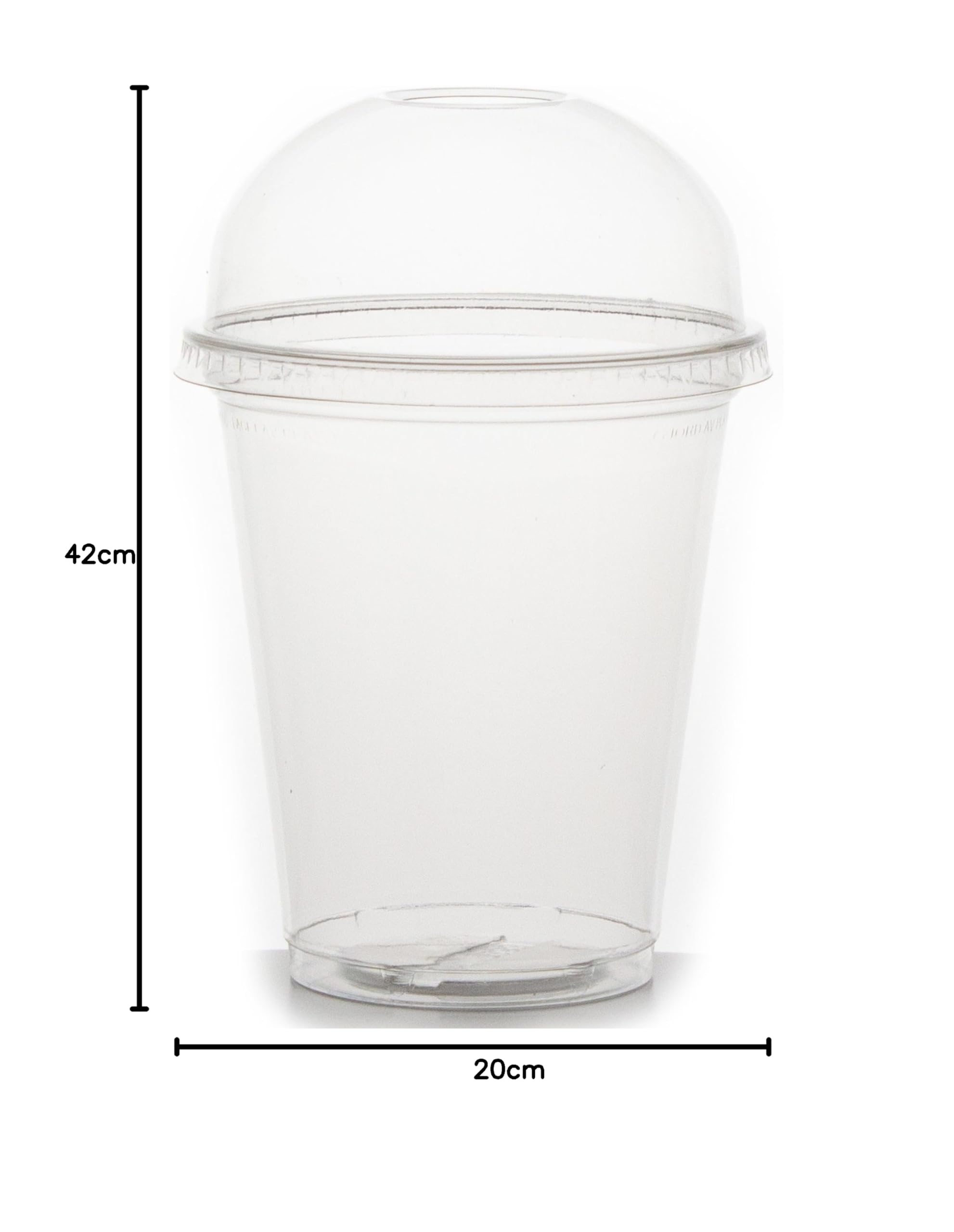 Commerline 50 Stück Smoothiebecher 300 ml mit Domdeckel + Rundloch, Smoothie Plastik Becher to go Plastikbecher, Trinkbecher Partybecher Kunststoffbecher, Smoothiesbecher