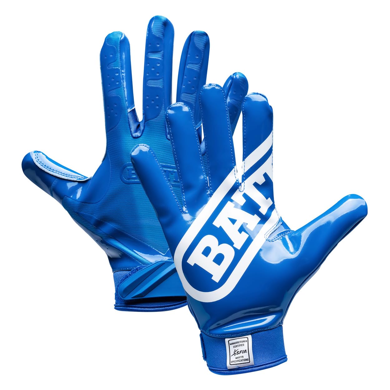 Battle Sports Double Threat Wide Receiver Football Gloves with Ultra Stick Tacky Grip Palm, Secure Fit Breathable Material & Superior Ball Control