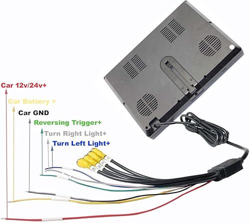 Miniatura 3 de Cámara de respaldo HD 1080P con sistema de monitor de 9 pulgadas, kit de cámara de visión trasera de estacionamiento de 4 canales, pantalla IPS