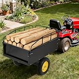 750LB Dump Cart, Heavy Duty Steel Garden Utility Trailer with Manual Dump,Pull Behind Trailer for Lawn Mower, Tractor, ATV for Yard & Farm