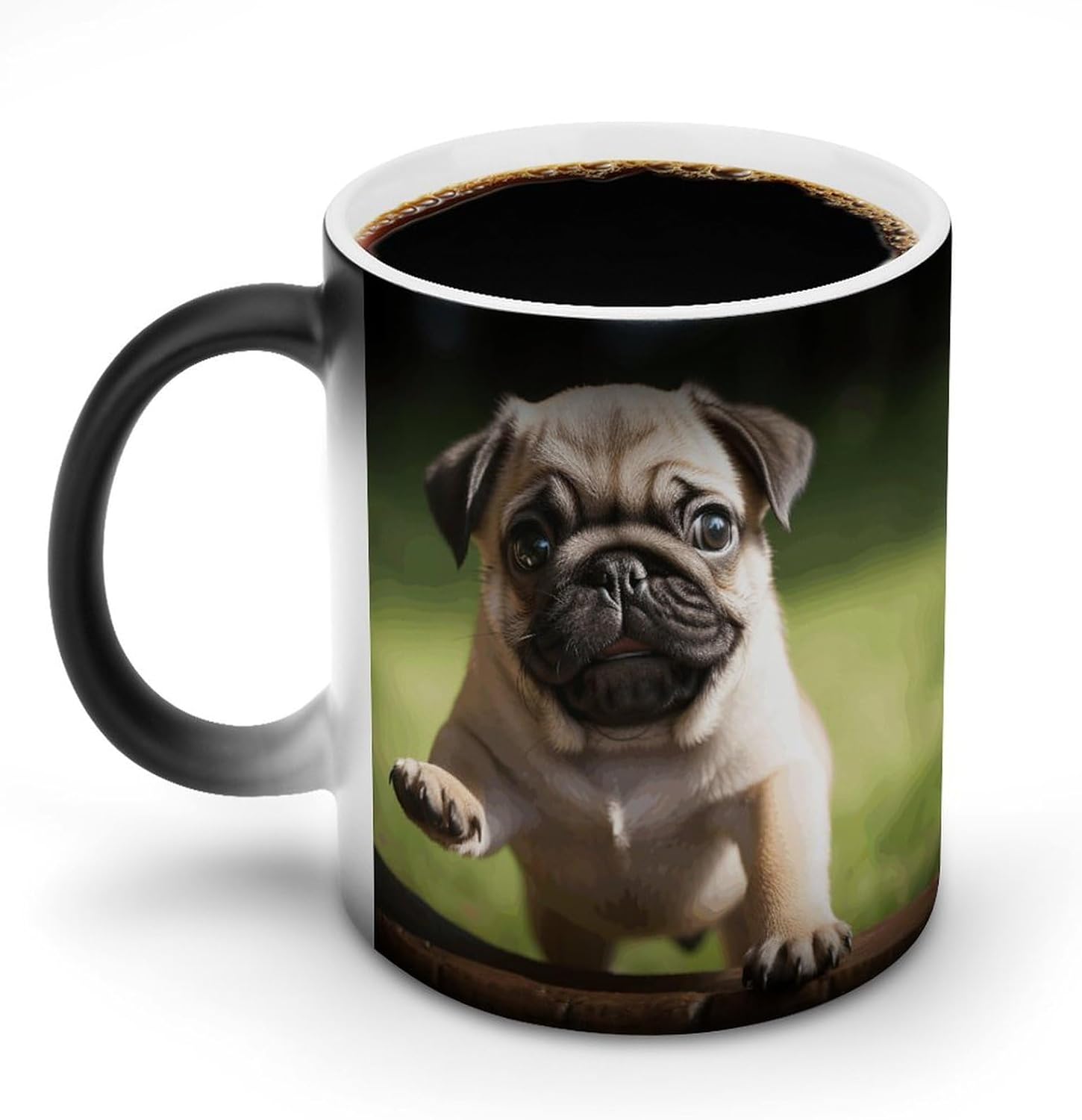 Color Changing Cups,Pug Puppies Printed 11 Oz Ceramic Cups for Birthday Men Women