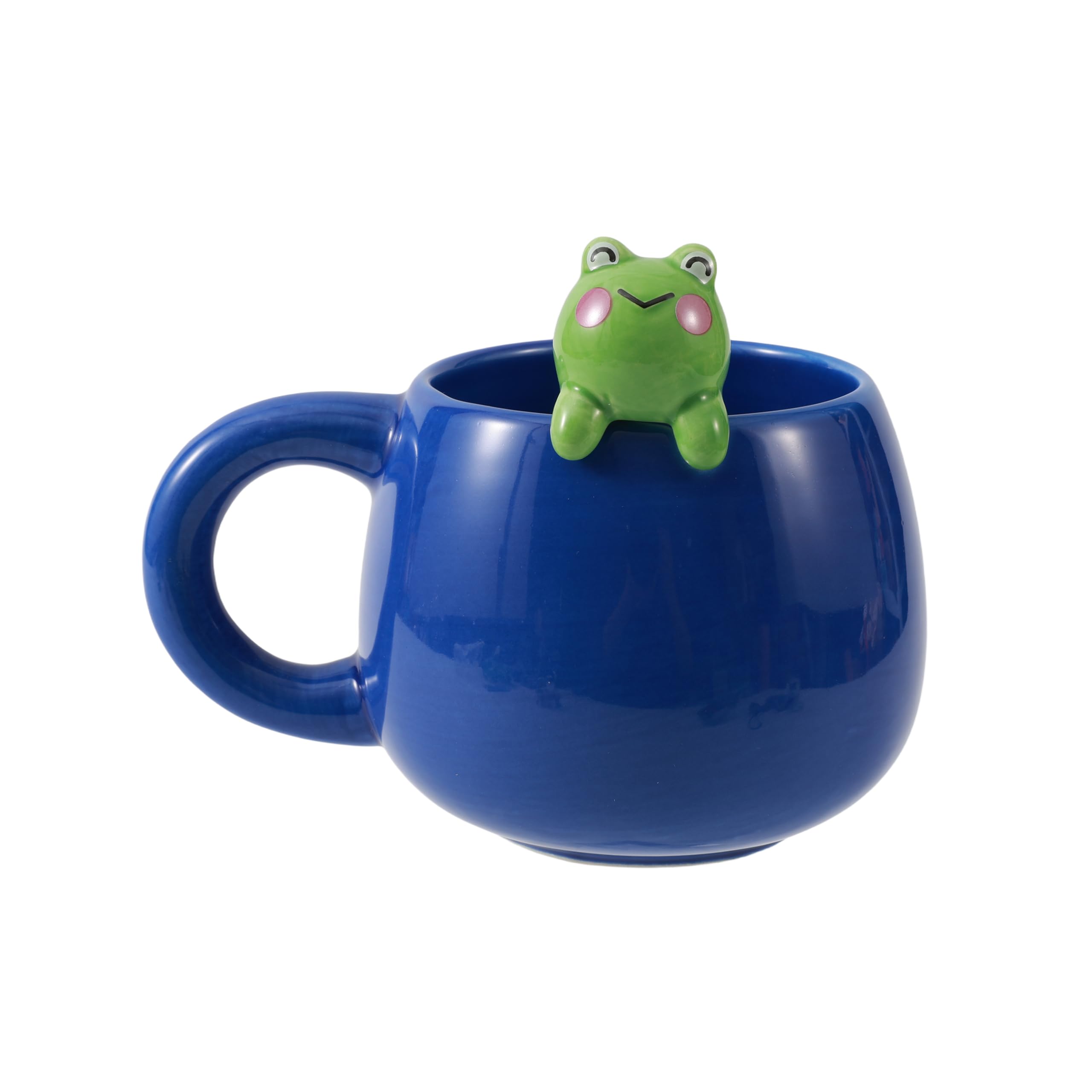 I-Total Froggy I-Total® - Ceramic Mug With Ceramic Animal On The Edge, Tea Or Coffee Mug 450 Ml (Froggy)