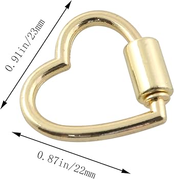 Amazon.com: JCBIZ 2pcs Screw Carabiner Clasp Lock 22x23mm Heart