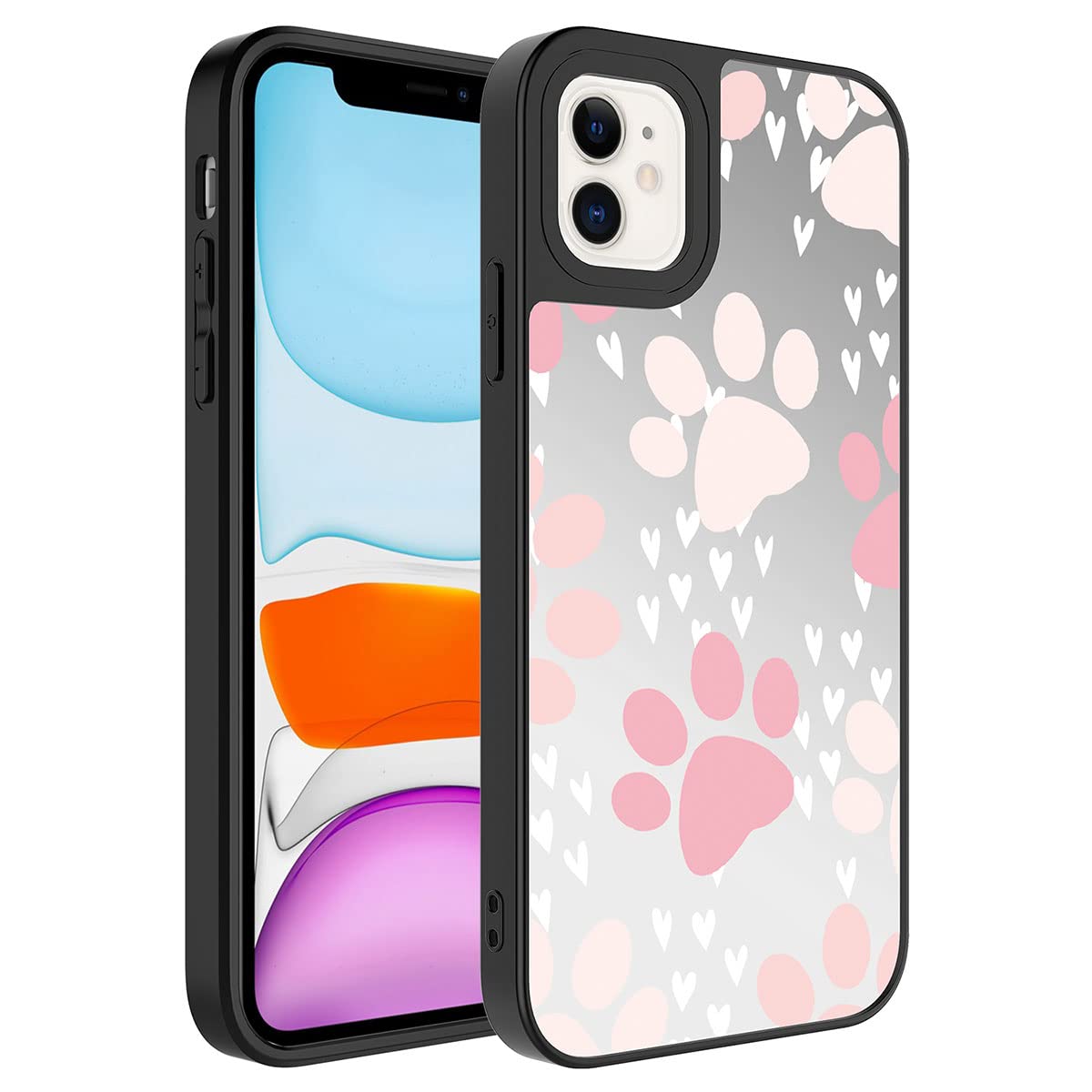 Zore Apple ile uyumlu iPhone 12 Kılıf Aynalı Desenli Kamera Korumalı Parlak Mirror Kapak Pati