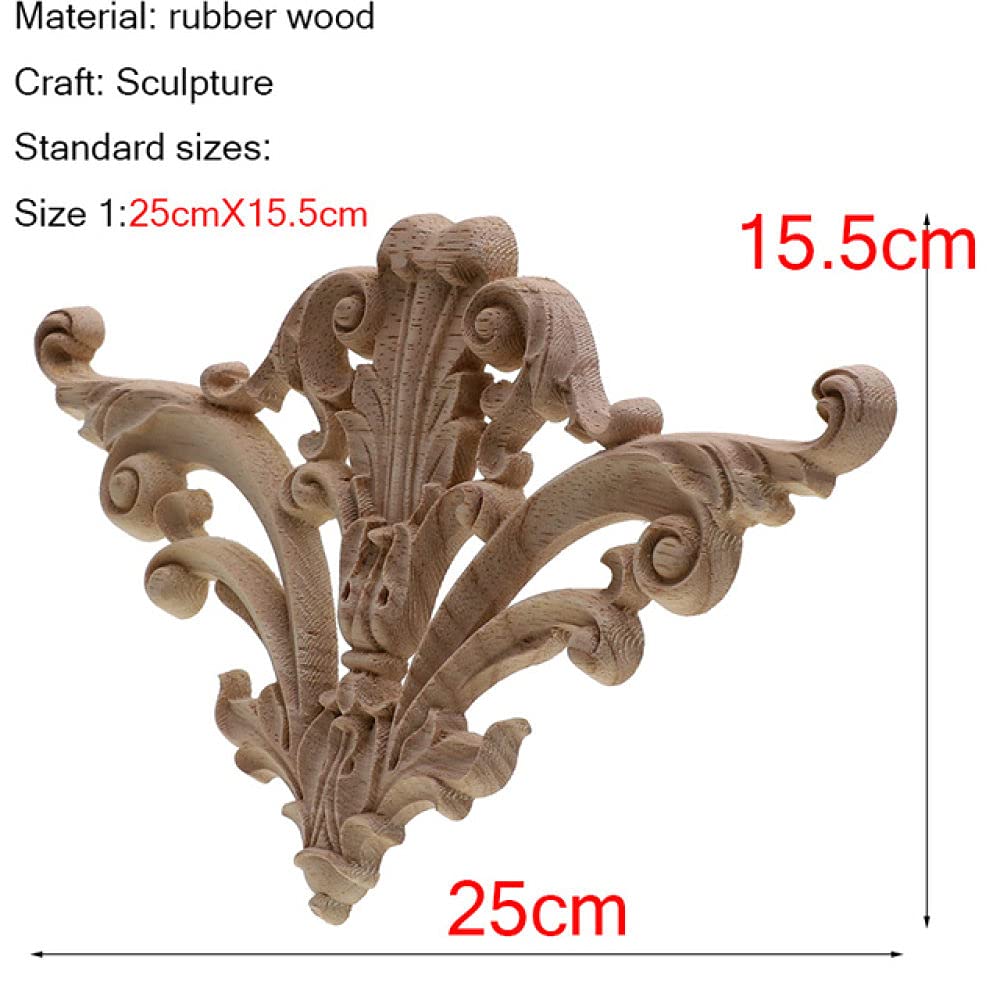 Applique Bois Sculpté SPORTARC - Déco Meuble DIY 30x8.5cm - Motif Florale Européen Non Peint