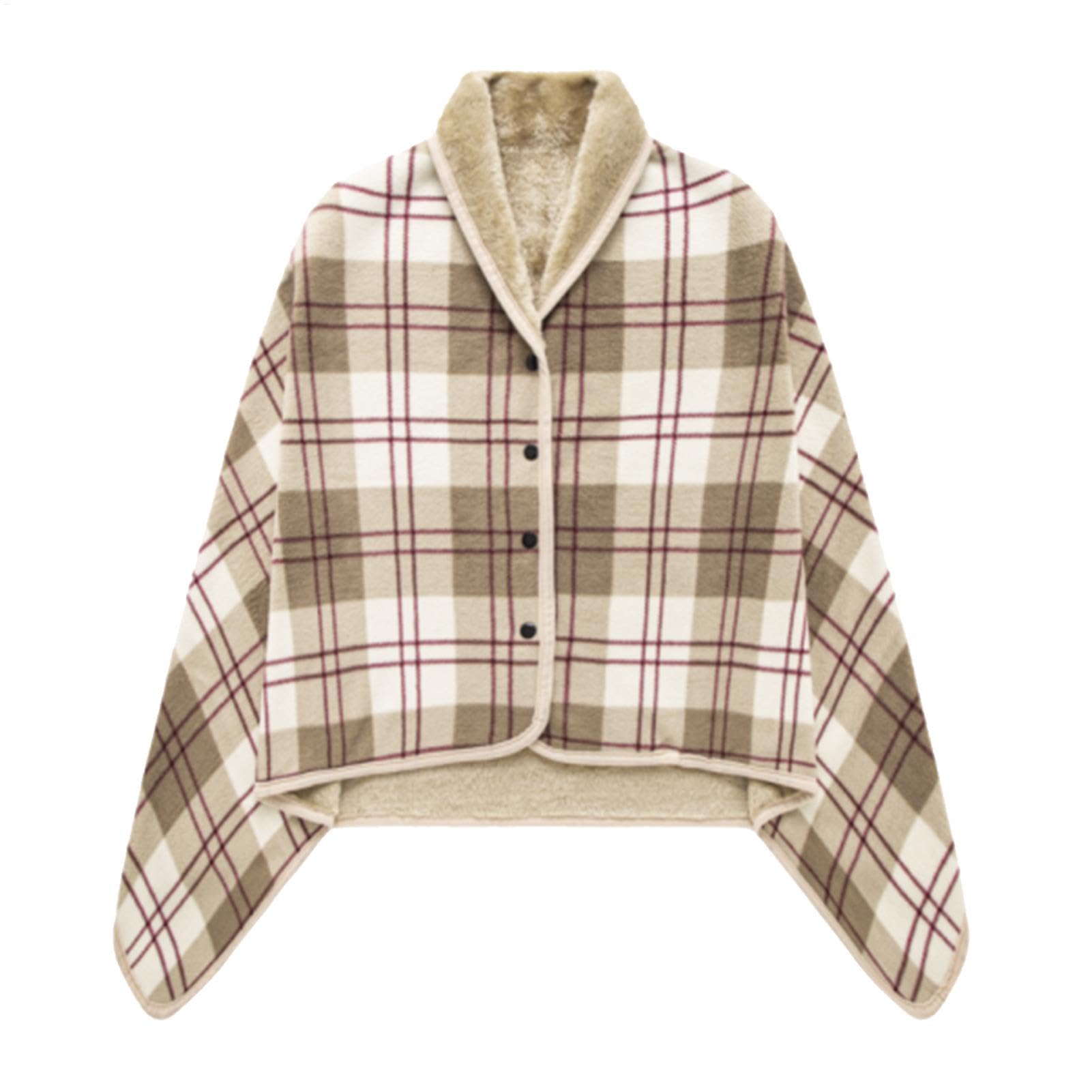 Plaid à manches en flanelle chaude : couverture géante à boutons pour canapé
